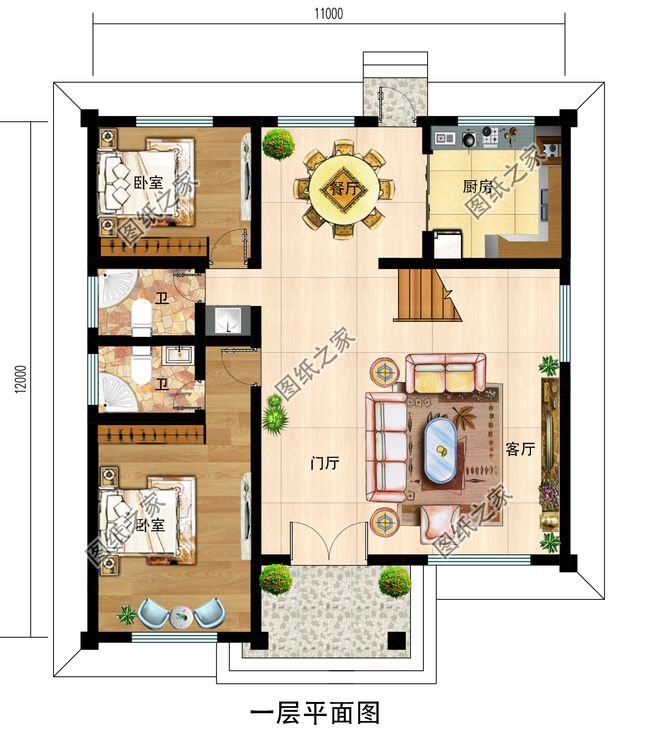 一梯两户自建出租房户型图_自建楼房户型图大全_90平自建户型图大全