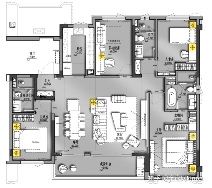 楼房四居室户型图_四居室户型图最好户型_珠江峰景2居室户型图