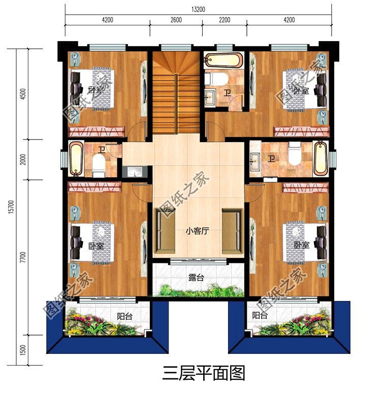 农村砖混三层别墅设计图，采用砖混结构简直太实用了，赶快收藏