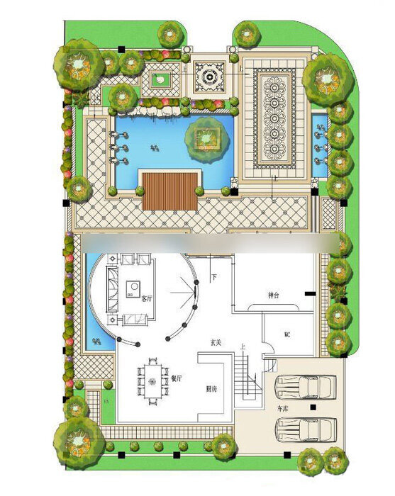 9×11米带庭院现代风格住宅参考造价25~30万