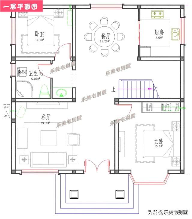 100平左右的农村二层自建房别墅设计图！